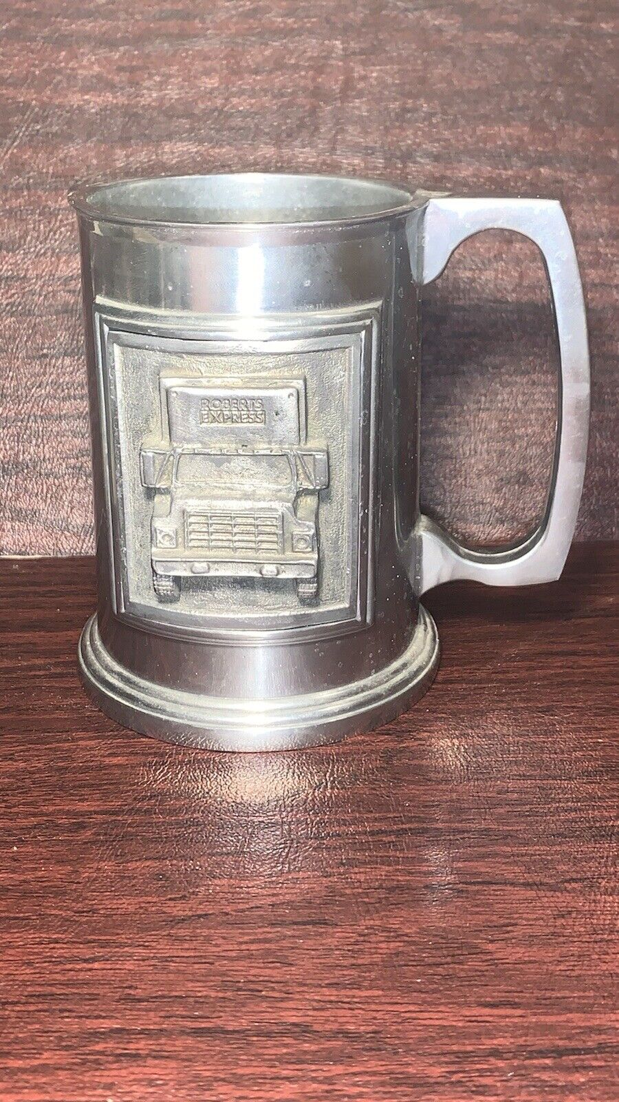 Rare DURACAST Handcrafted USA, Roberts Express 18 Wheeler Semi Pewter Stein Mug