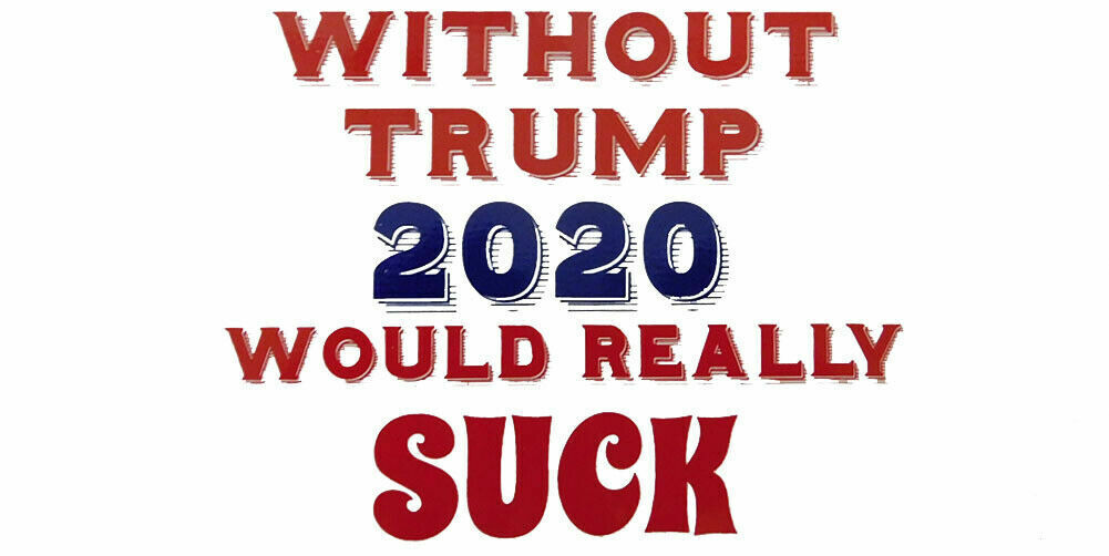 Without Trump 2020 Would Really $uck White Vinyl Decal Bumper Sticker