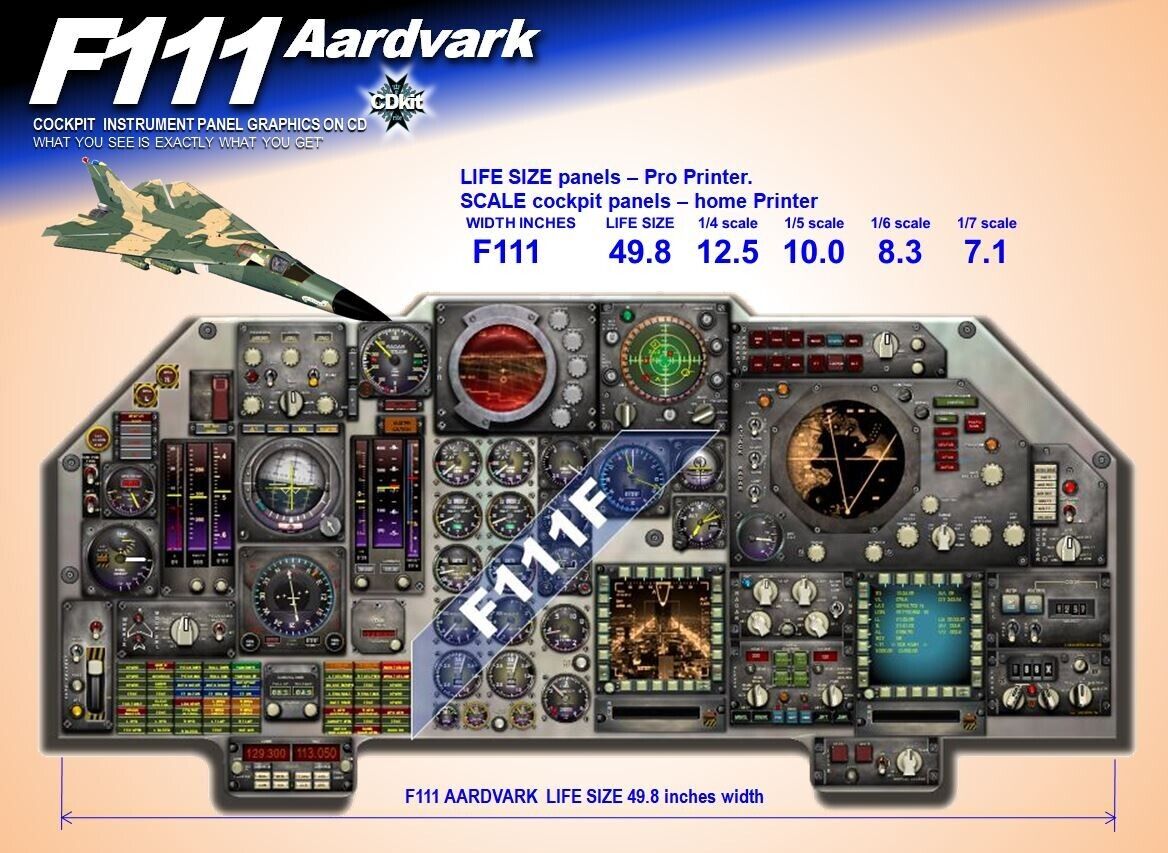 F111  AARDVARK COCKPIT instrument panel CDkit