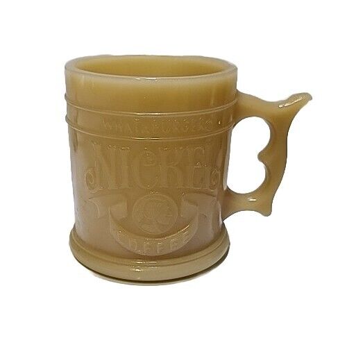 Whataburger Vintage Nickel Buffalo Butterscotch Caramel Glass Coffee Cup Mug 