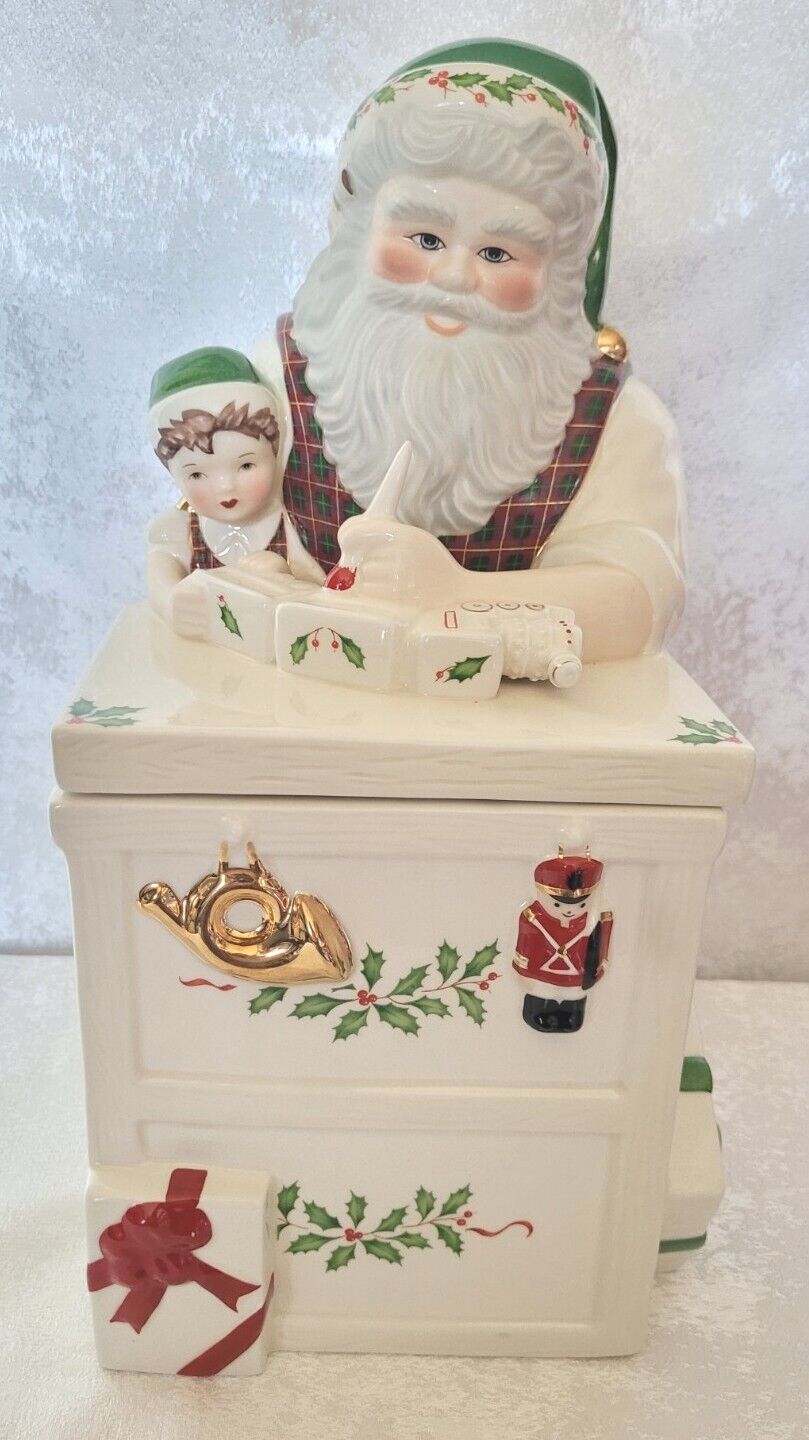 Lenox Santa\'s Holiday Toy Shop Cookie Jar 
