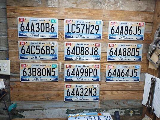 2012 Alabama Lot of 10 Expired Sweet Home  License Plate Auto Tags 64A30B6