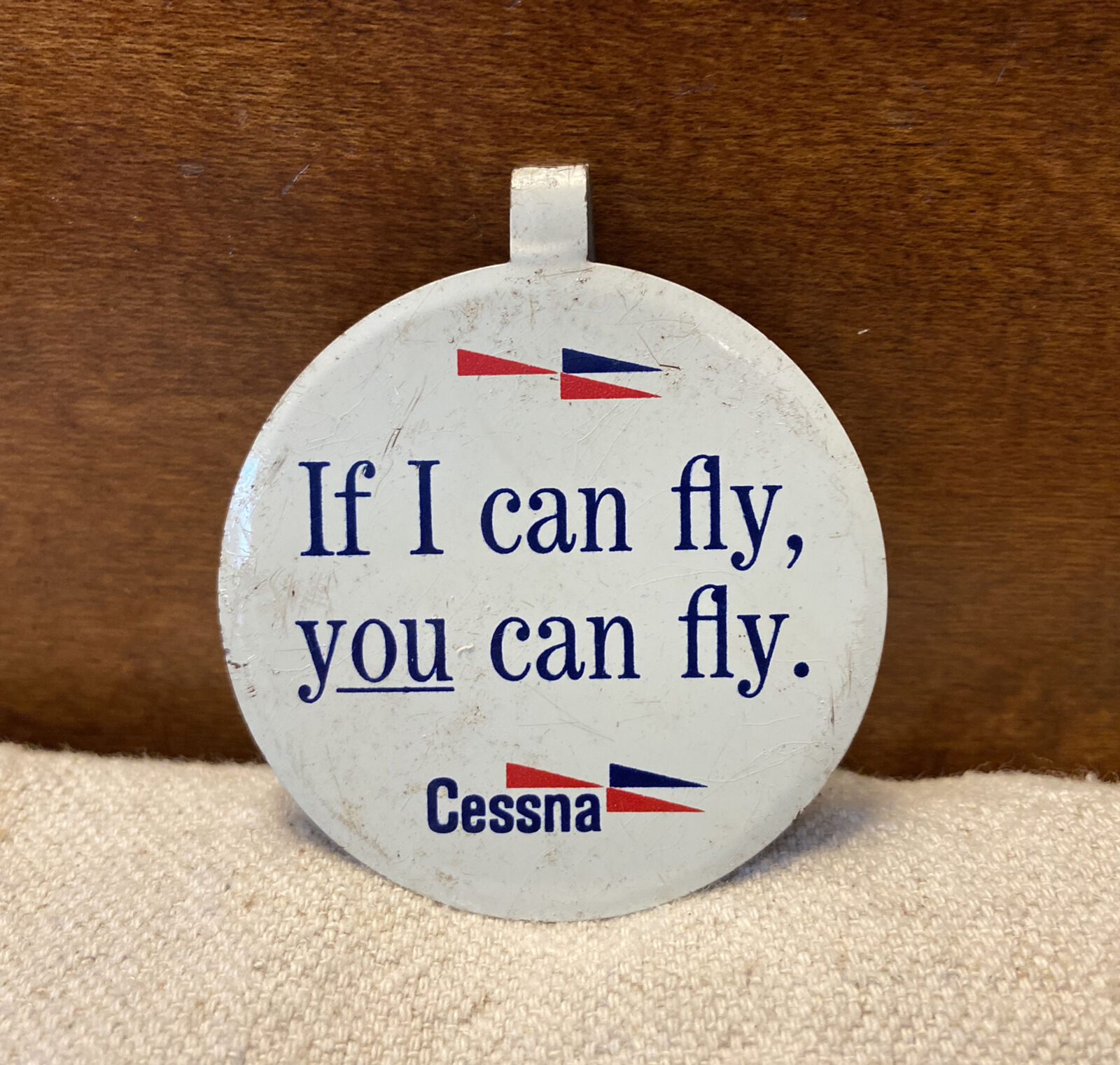 Vintage 1960/70s Cessna “If I Can Fly, You Can Fly” Fold-Over Advertising Button