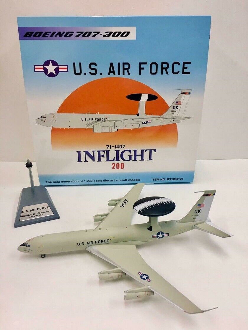 RARE Inflight BE-3B SENTRY 707-300 USA AIR FORCE 552ACW IFE3B0121 1/200, NIB