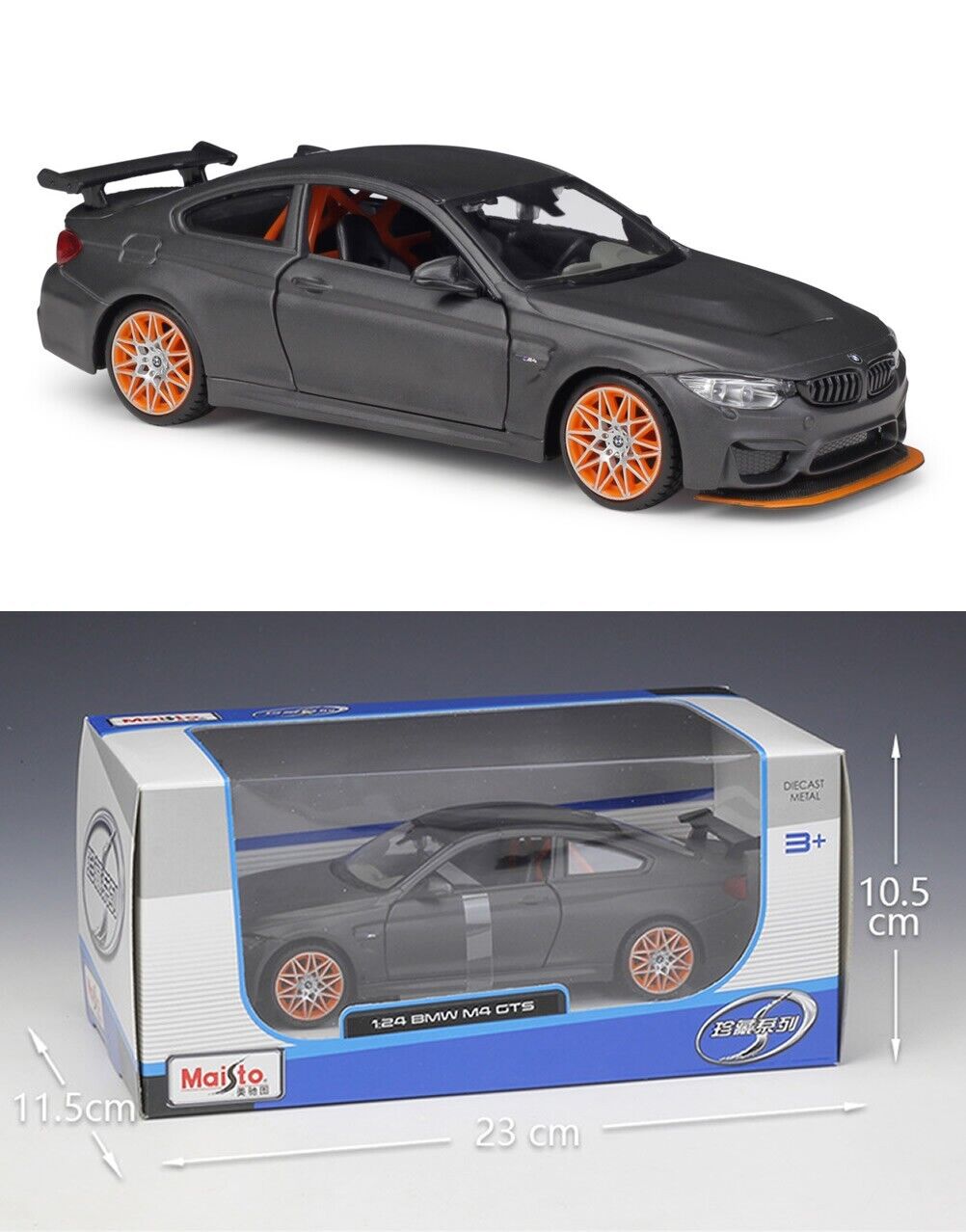 MAISTO 1:24 BMW M4 GTS GY Alloy Diecast Vehicle Car MODEL TOY Gift Collection