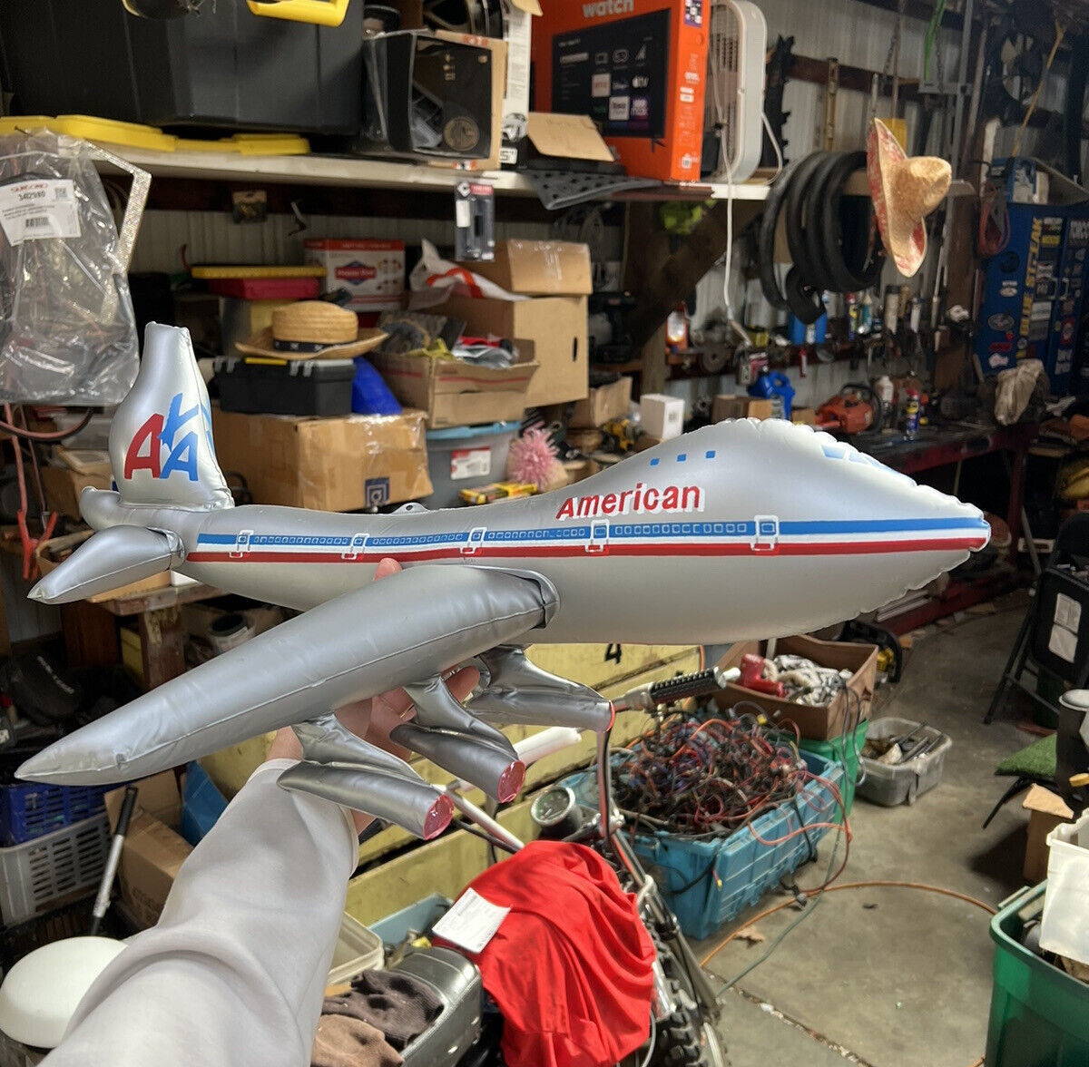 Mini American Airlines Jet Air Inflatable Plane 747 Boeing Toy Rare VTG 1970 777