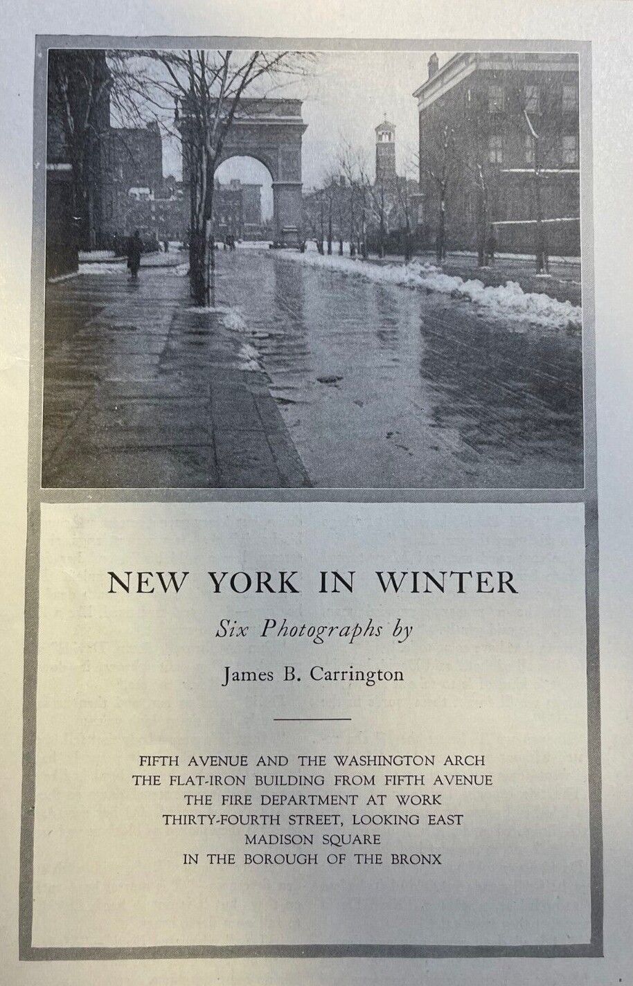 1917 New York in Winter James Carrington Illustrations