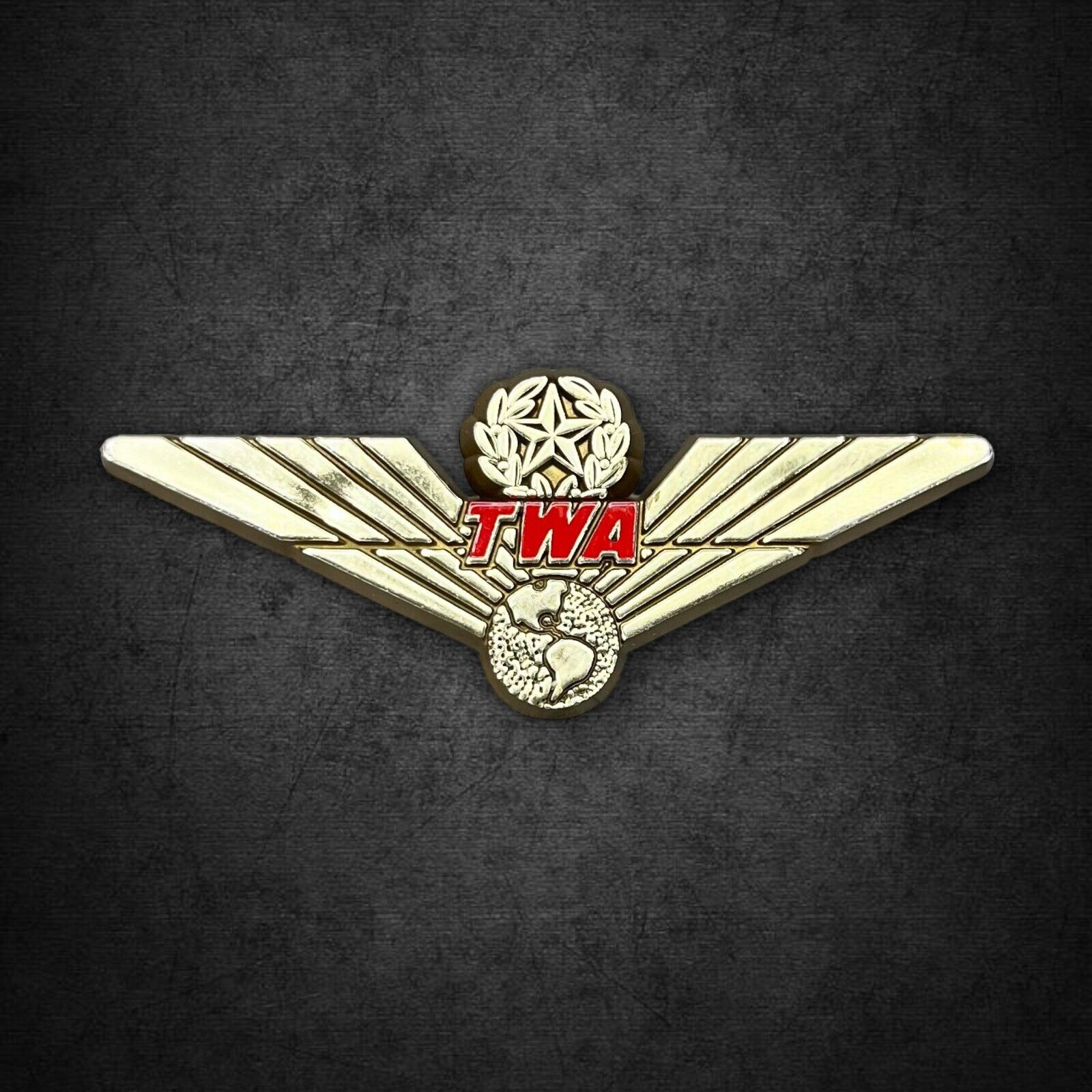 TWA Junior Pilot Wings 1970s 1990s Vintage Airline Sticky Back Badge Set of 2