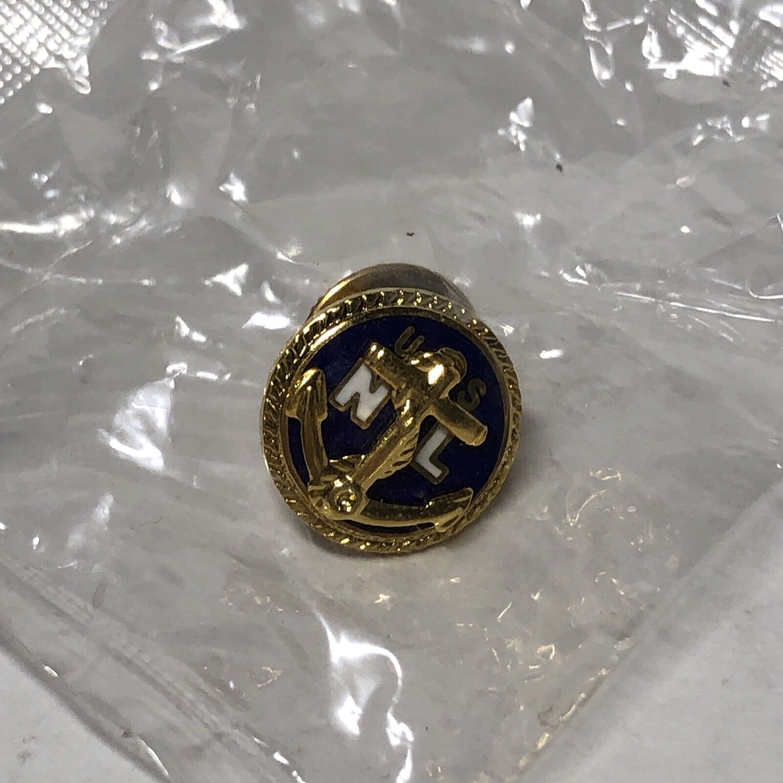 U.S. N L - Navy League  3D Gold and Blue colored  Tie Tac Pin New in Bag