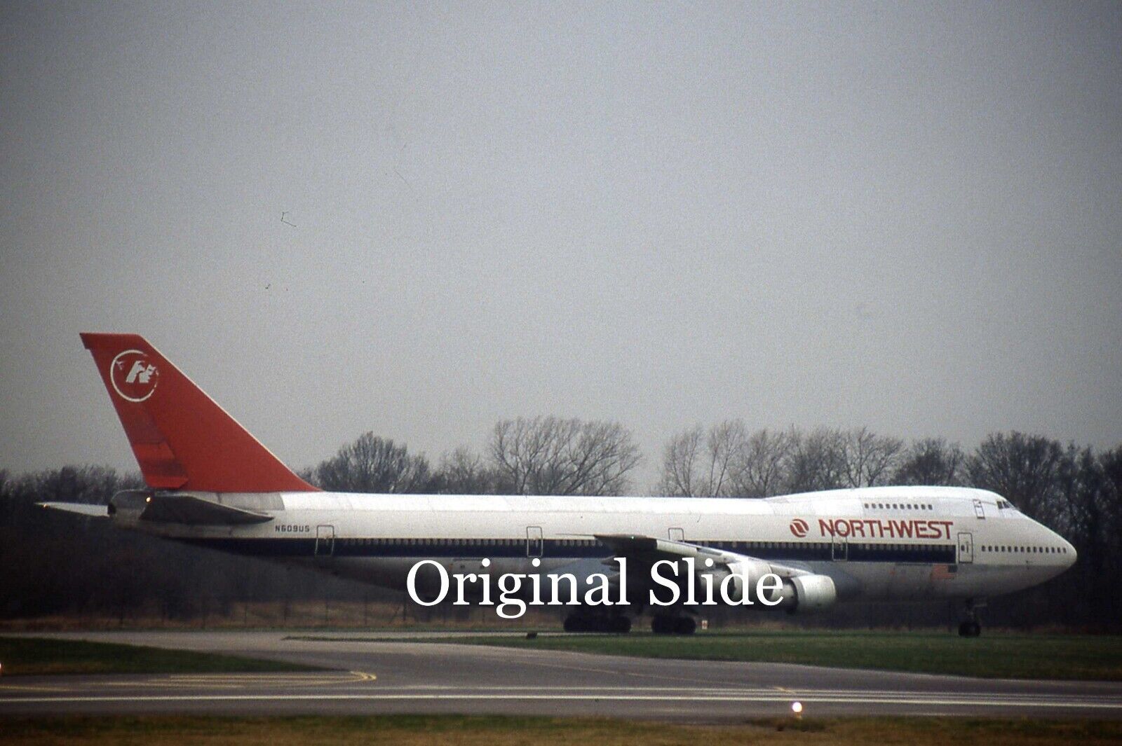 Aircraft Slide - Northwest B.747 N609US @ MAN 13.02.1993  (D177)
