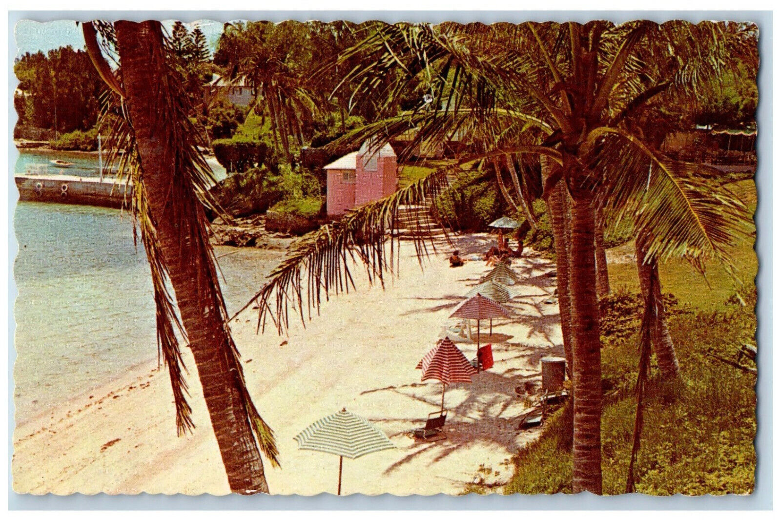 Somerset Bermuda Postcard The Beach at Cambridge Beaches 1970 Vintage Posted
