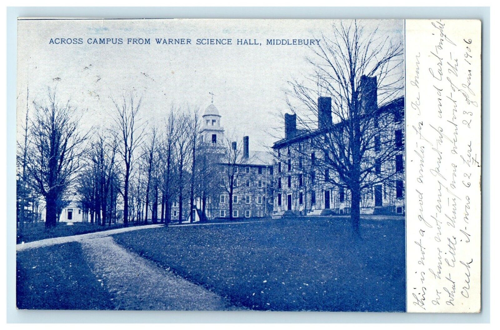 1906 Across Campus From Warner Science Hall Middlebury Vermont VT Postcard