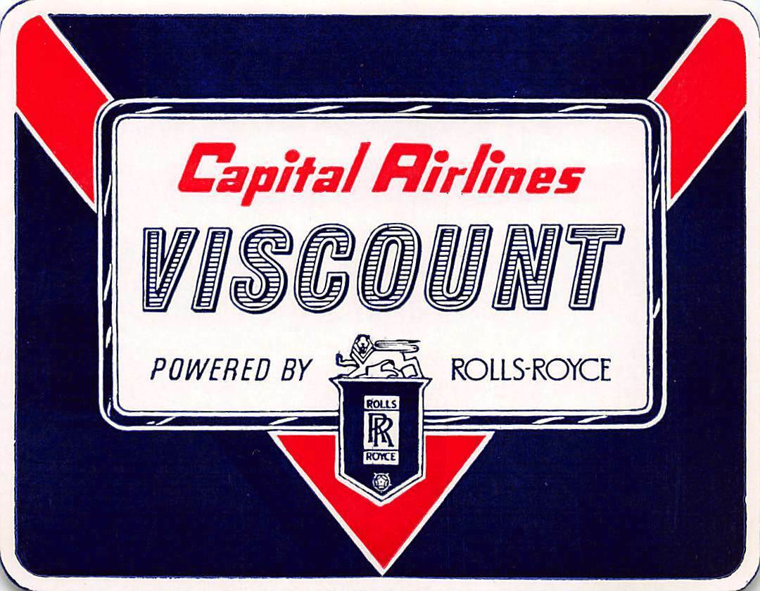 Capital Airlines, Viscount, AFA #USC-47, Airline Label, full gum, never hinged