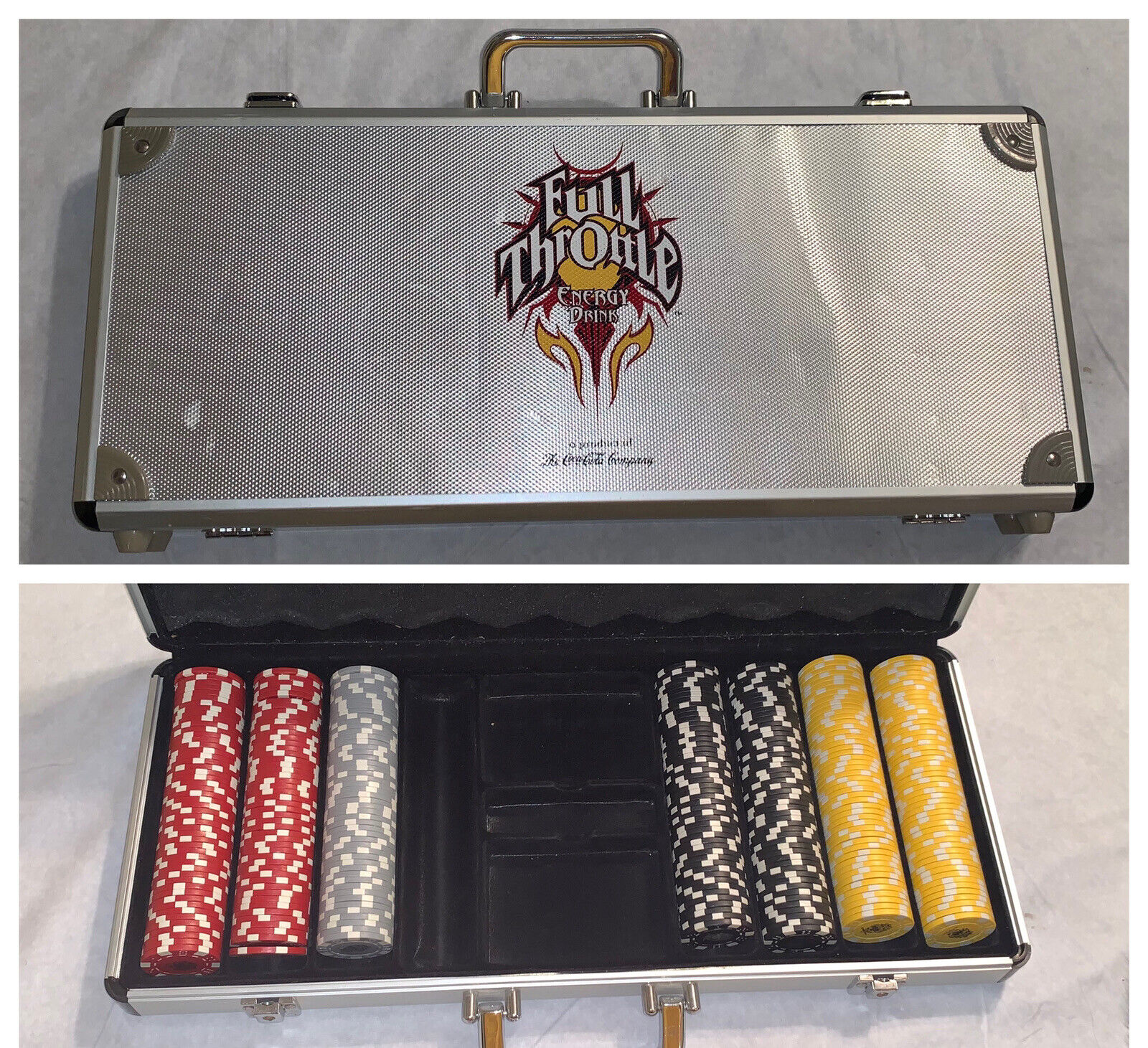 Full Throttle Energy Drink Branded Poker Chips & Metal Carrying Case