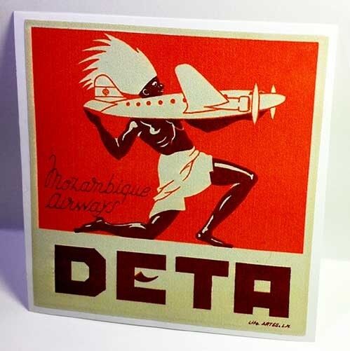 DETA Mozambique Airways Vintage Style Travel Decal / Vinyl Sticker,Luggage Label
