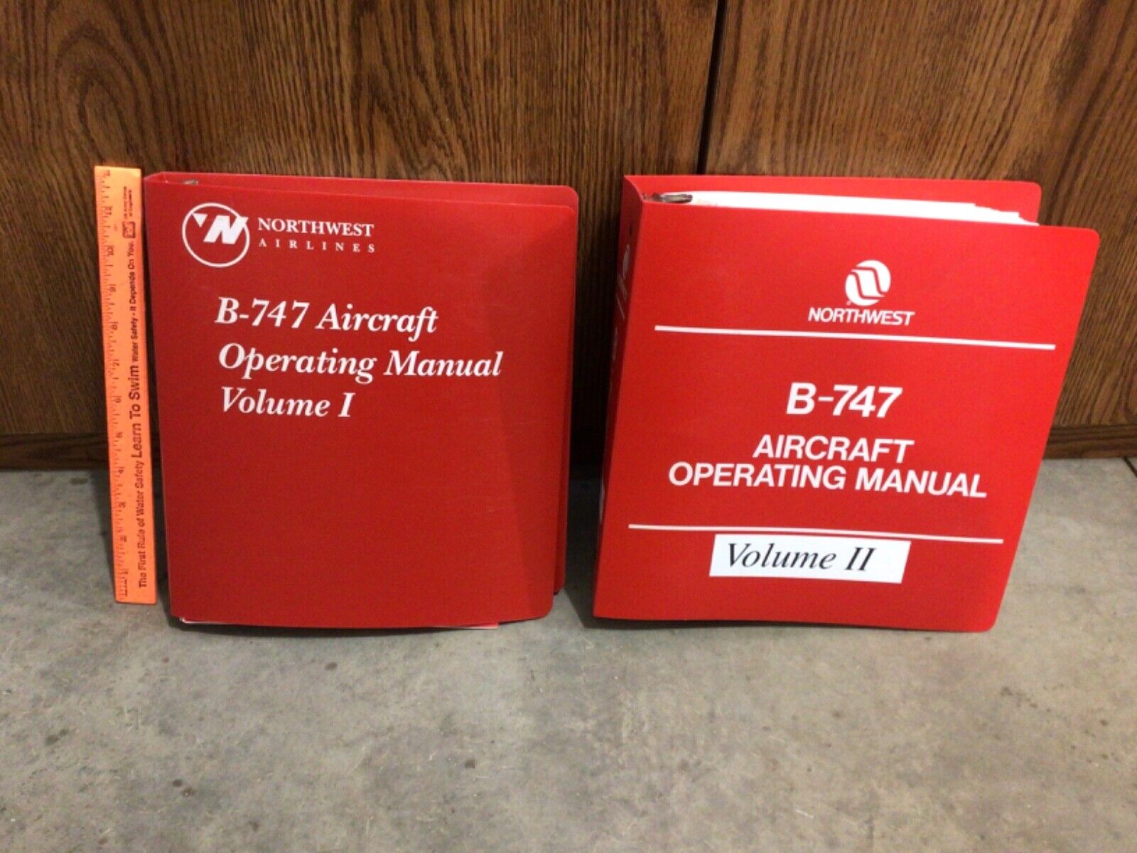RARE Northwest Airlines B-747  Air raft Operating Manuals volume I & II