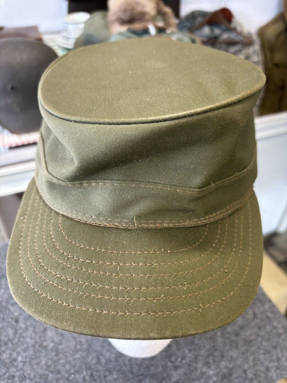 US Army 1950\'s-1960\'s Private Purchase Ridgeway Style OD Green Field Cap