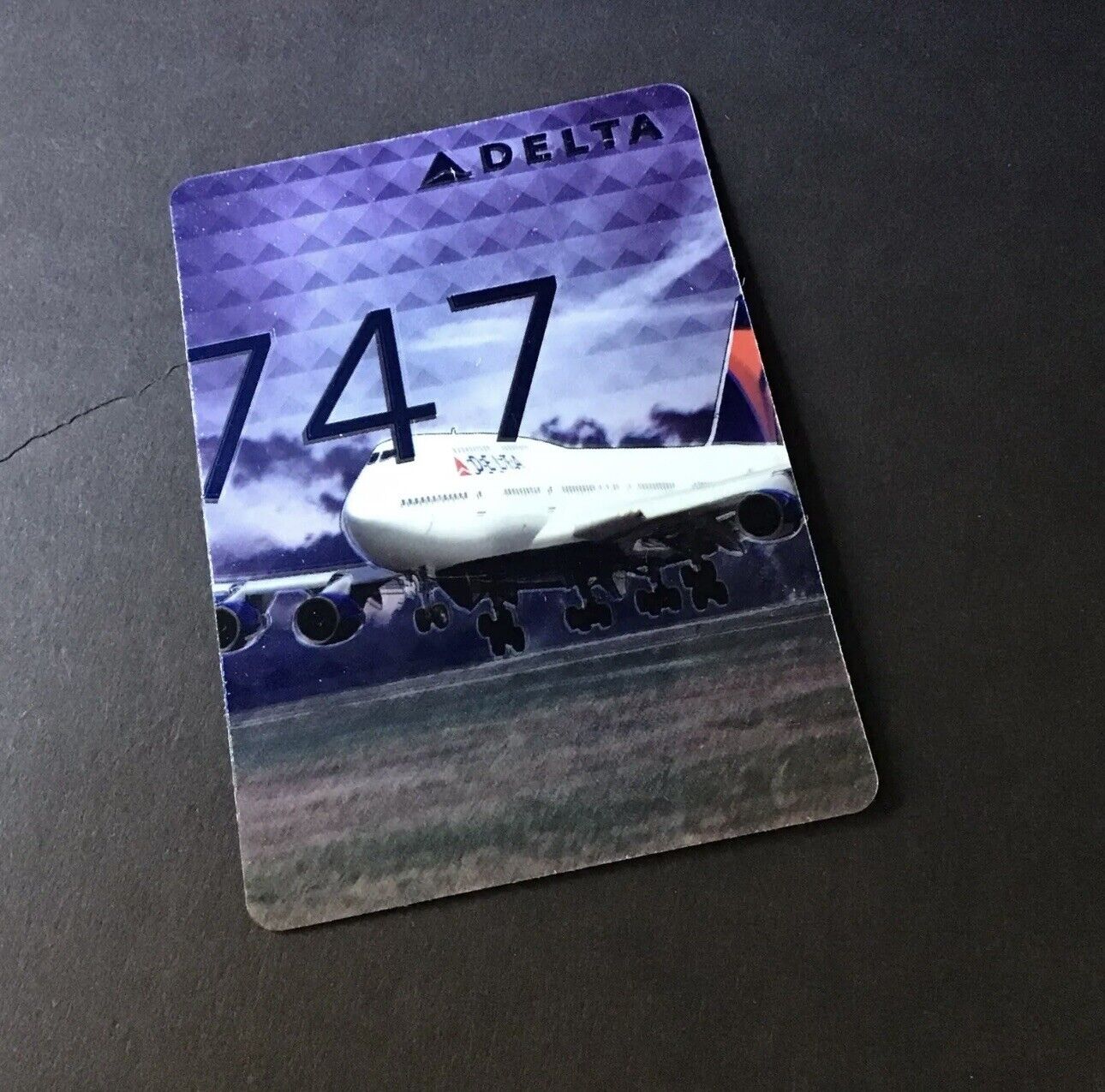 2016 Delta Air Lines BOEING 747 - 400  Aircraft Pilot Trading Collector Card #42