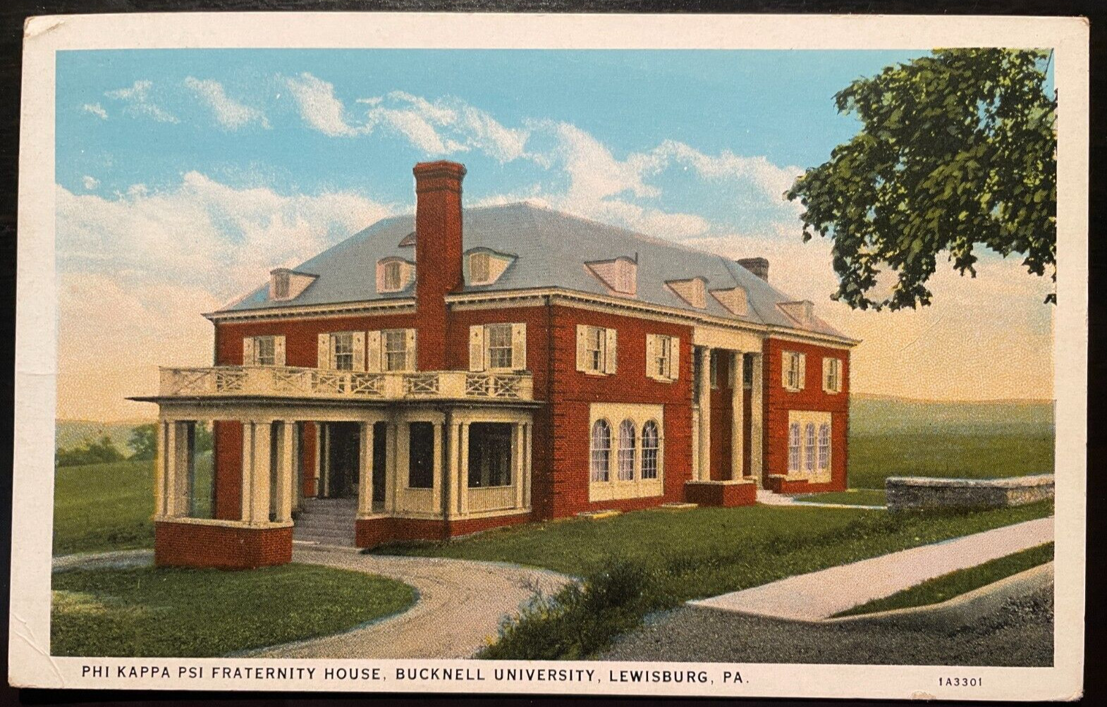 Vintage Postcard 1931 Phi Kappa PSI Fraternity House, Bucknell U., Lewisburg, PA