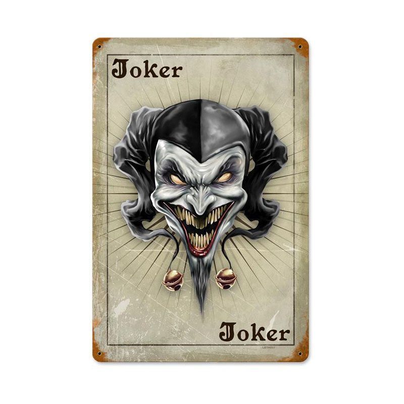 JOKER PLAYING CARD WITH EVIL FACE 18\