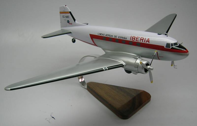 DC-3 Iberia Douglas DC3 Airplane Desktop Kiln Dried Wood Model Regular New