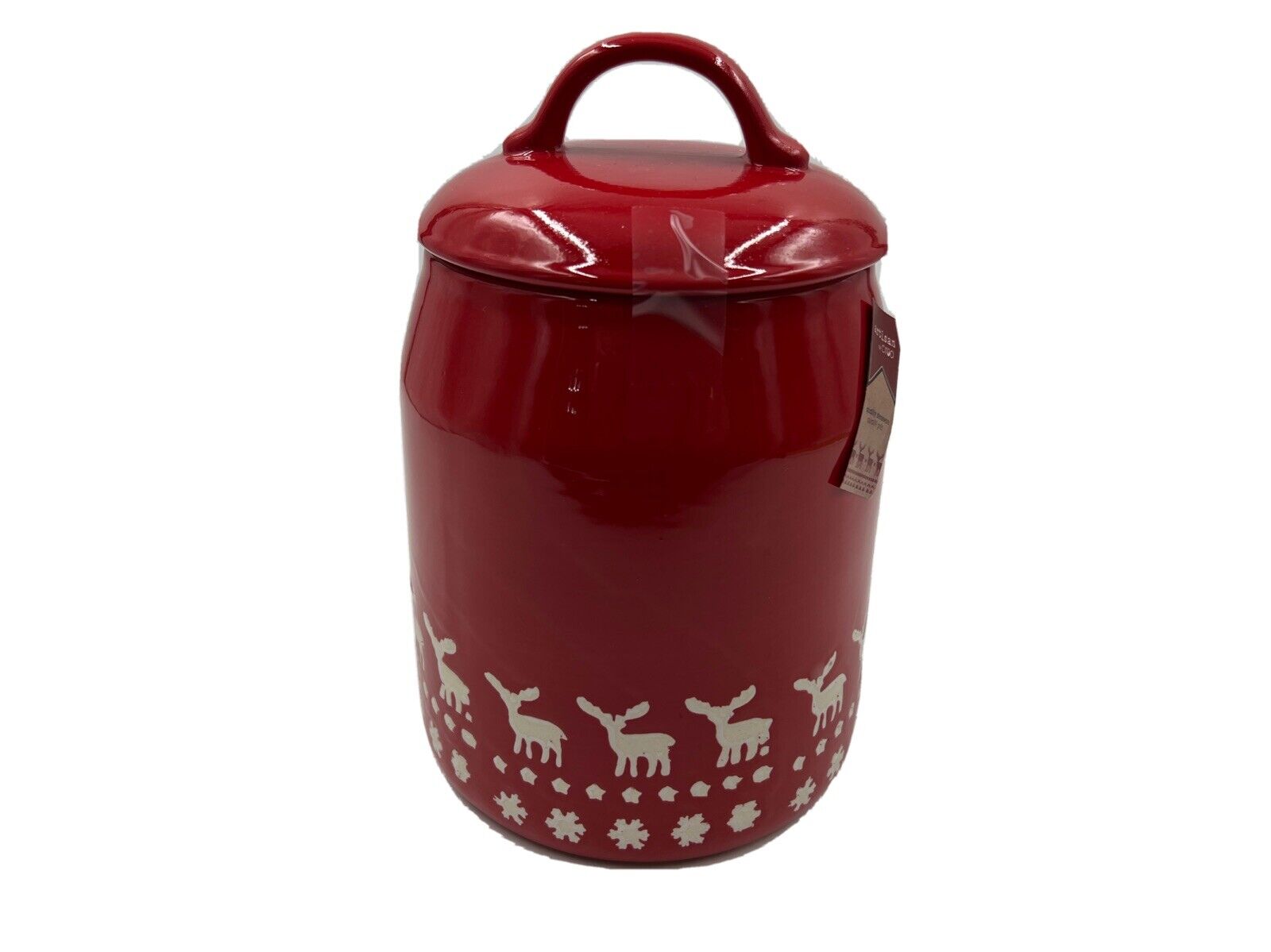 Artisan by Ciroa Ceramic 4x8in Red Reindeer Canister BB01B13004