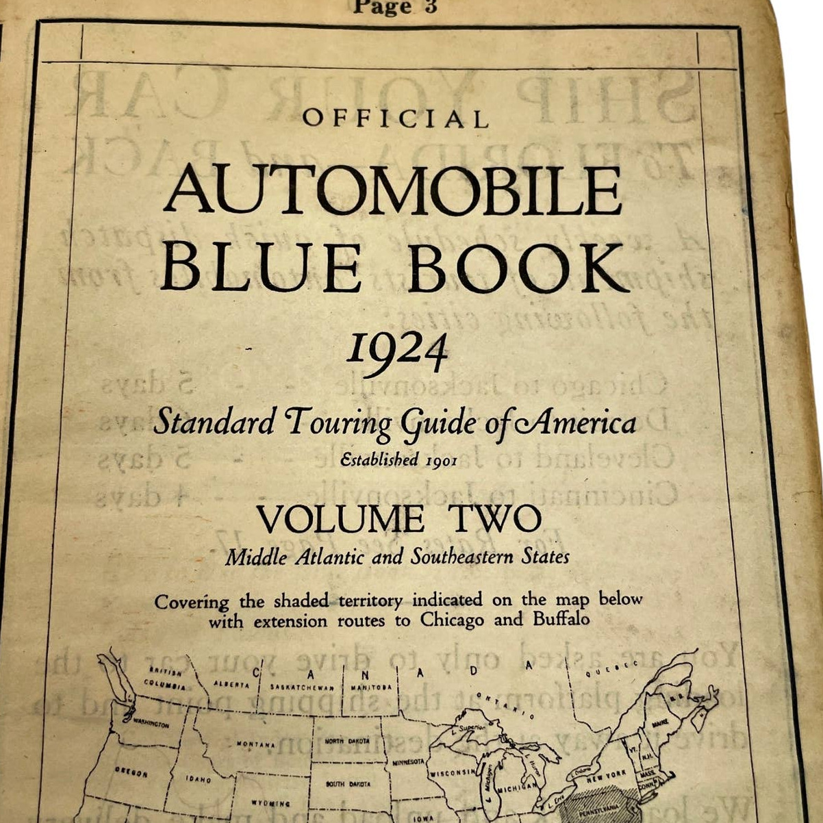 Automobile Blue Book 1924 Volume Two Middle Atlantic & Southeastern States