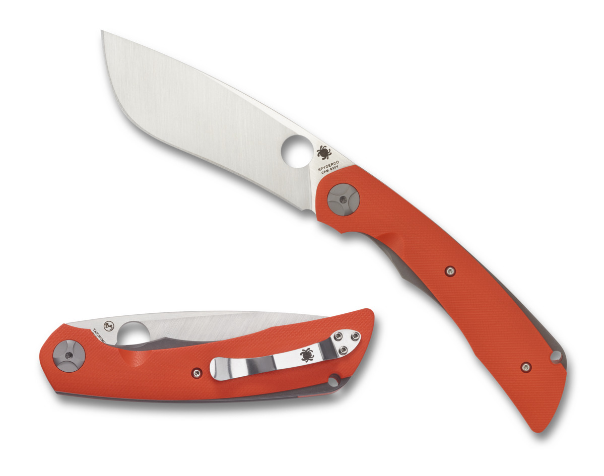 Spyderco Knives Subvert C239GPOR Orange G10 Titanium S30V Stainless Pocket Knife