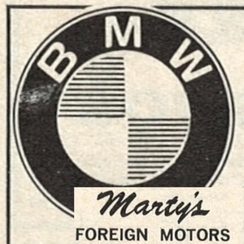 BMW MOTORCYCLES TORRANCE CALIFORNIA MARTY\'S FOREIGN MOTORS 1970 PRINT AD DEALER