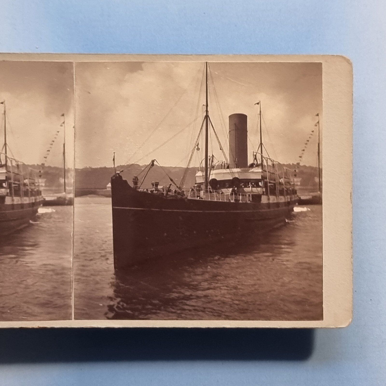 Guernsey 3D Stereoview C1921 Real Photo SS Frederica LNWR Ship Channel Isles