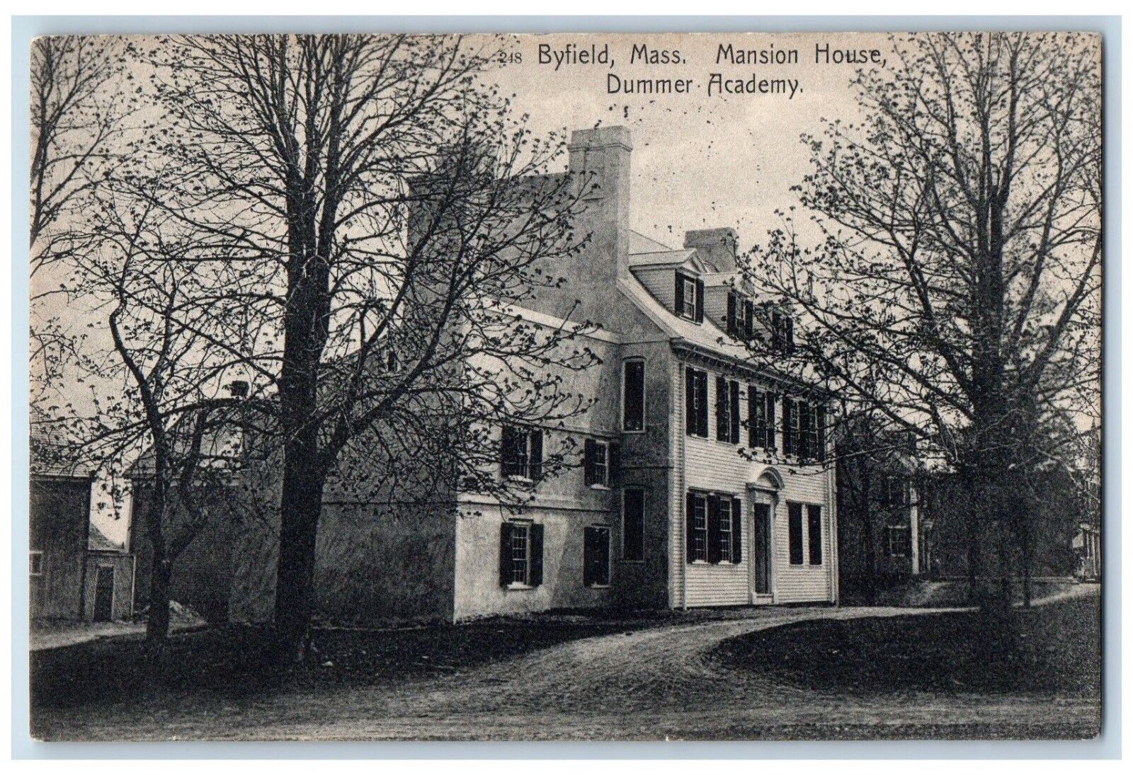 1907 Mansion House Outdoor Dummer Academy Byfield Massachusetts Vintage Postcard