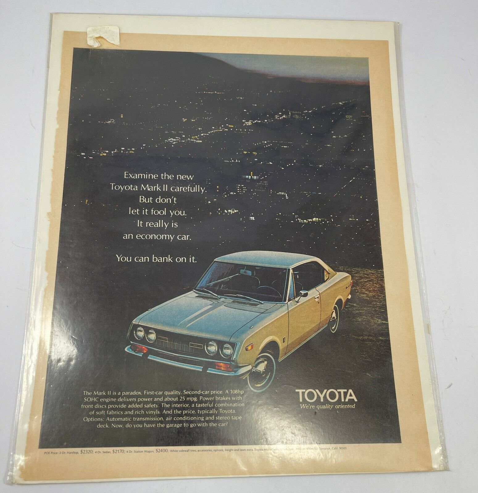 1970 Toyota Mark II Magazine Ad - Examine the New Toyota Mark II Life Magazine