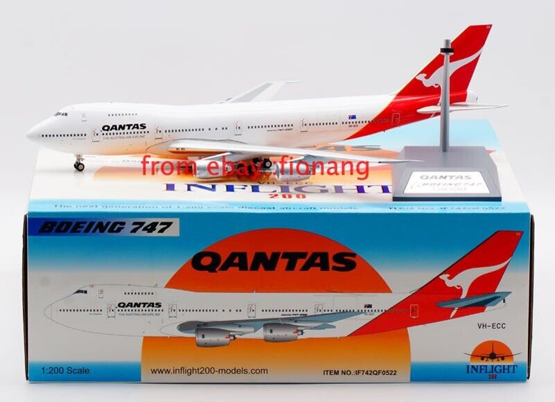 1:200 Inflight Qantas Airlines Boeing B747-200 VH-ECC Diecast Aircraft Model