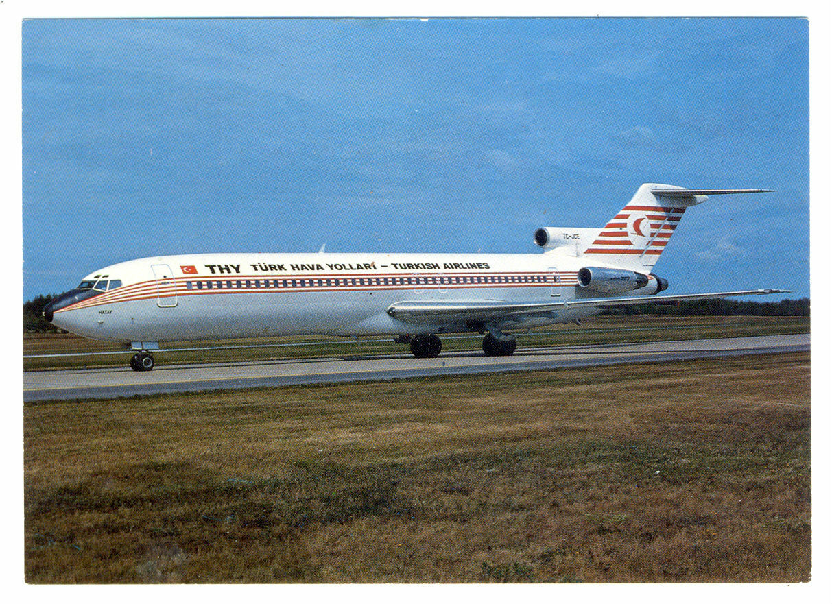 THY Turk Hava Yollari Turkish Airlines Boeing 727-2F2 Postcard