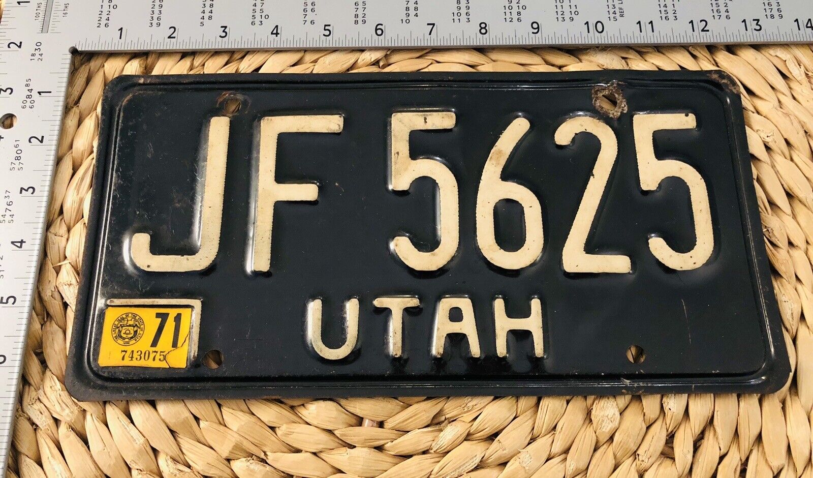 1971 Utah License Plate JF5625 Garage Decor ALPCA Dodge Ford Chevy