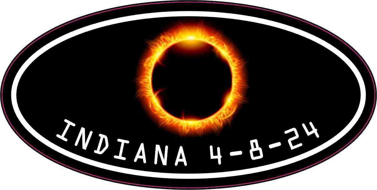 StickerTalk Great North American Eclipse Indiana 2024 Sticker, 4 inches x 2 i...
