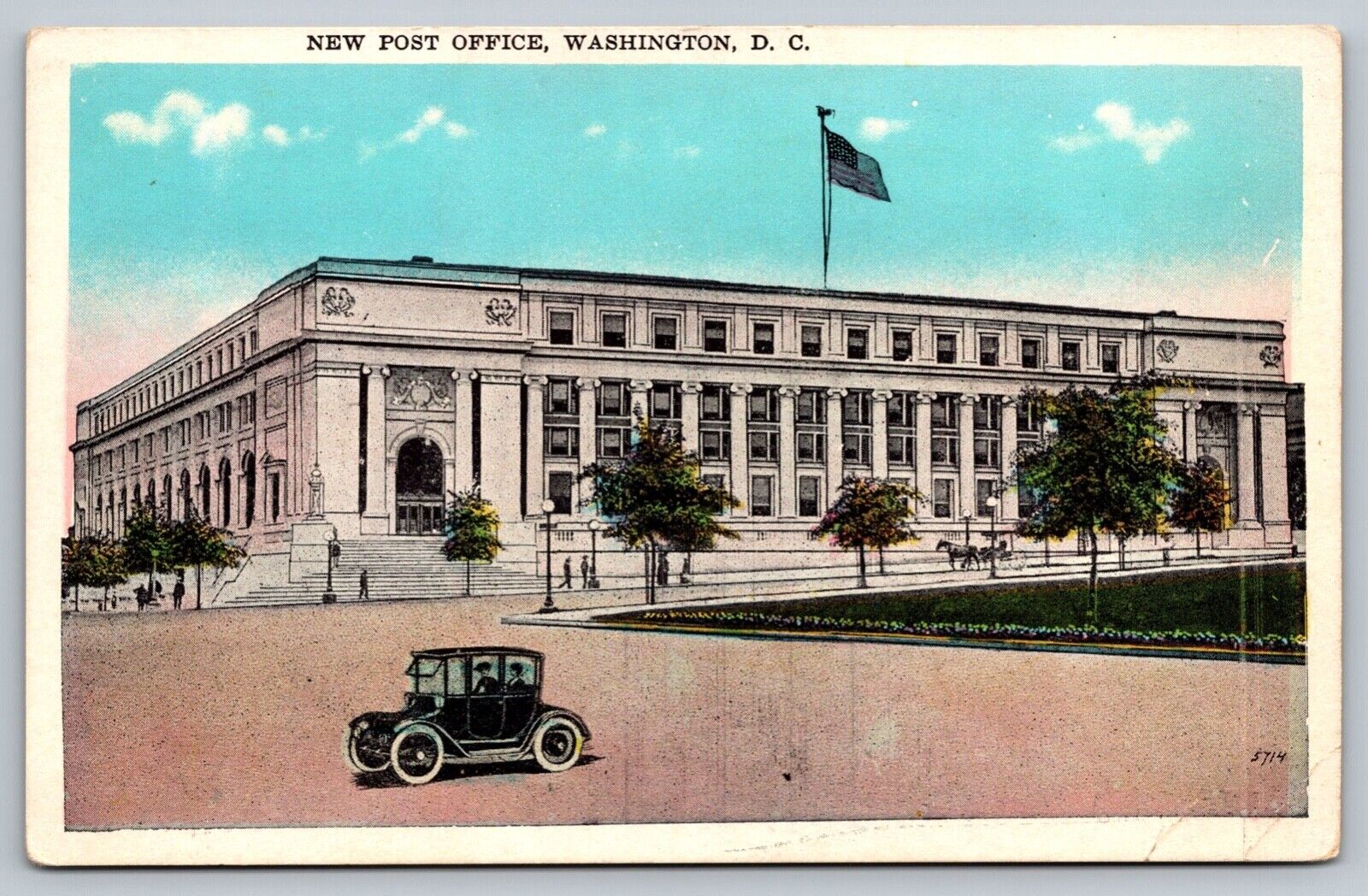 New Post Office Washington Dc Old Car Terminal Station West Unposted Postcard