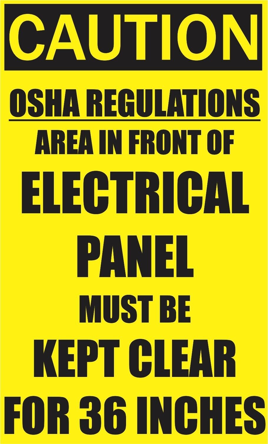 3x5 Area in Front of Electrical Panel Must be Kept Clear Magnet Magnetic Sign