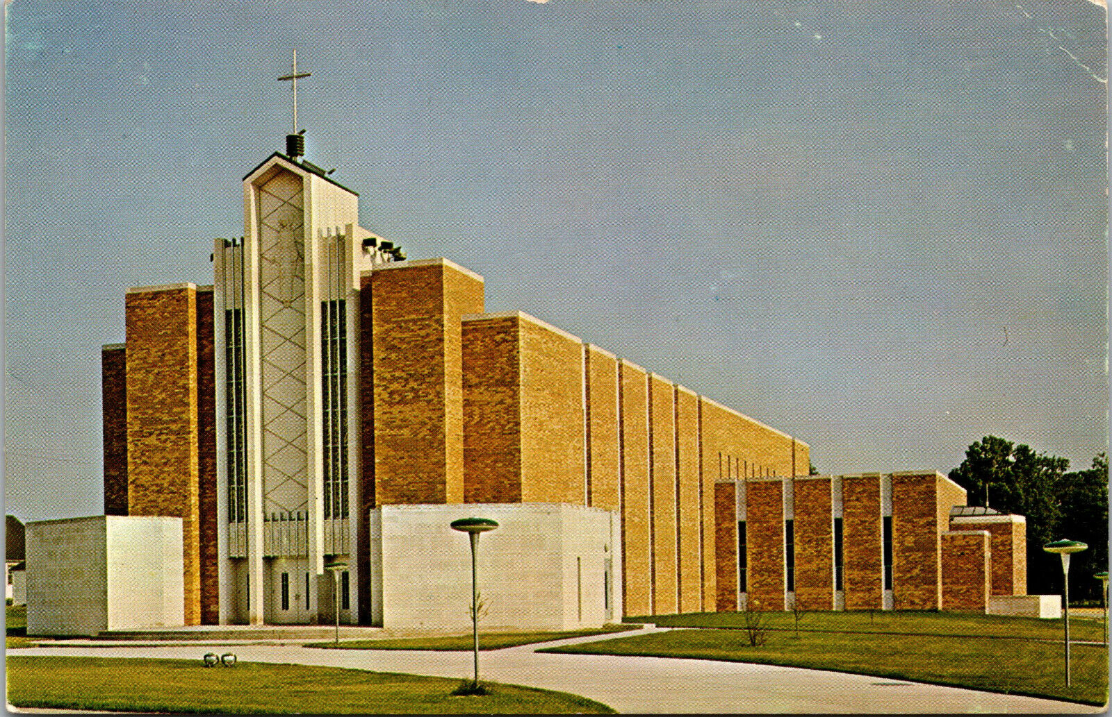 Vtg 1960s Saint Monica Church Garfield Heights Ohio OH Unused Postcard