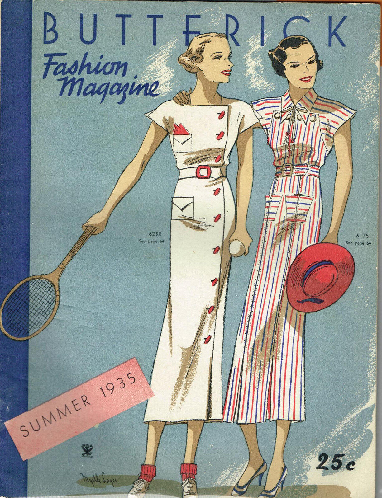 1930s Butterick Summer 1935 Fashion Magazine Pattern Book Catalog E-Book on CD