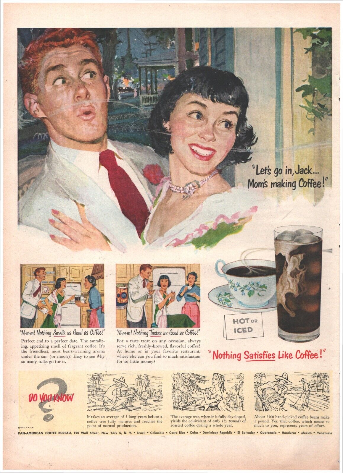 1951 Pan-American Coffee Bureau Information Vintage Original Magazine Print Ad