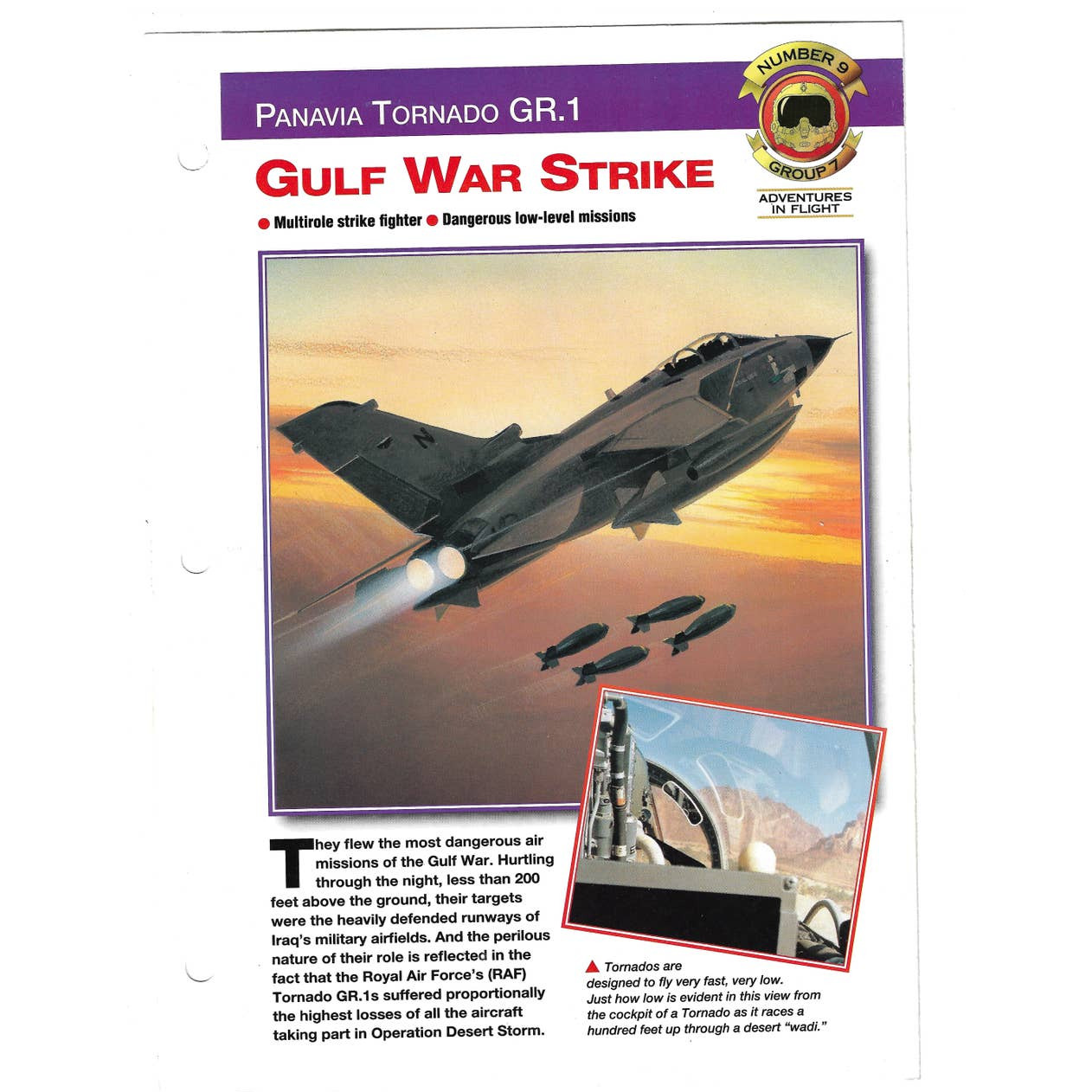 Vintage Adventures in Flight No. 9 Gulf War Strike Panavia Tornado GR-1 Fighter 