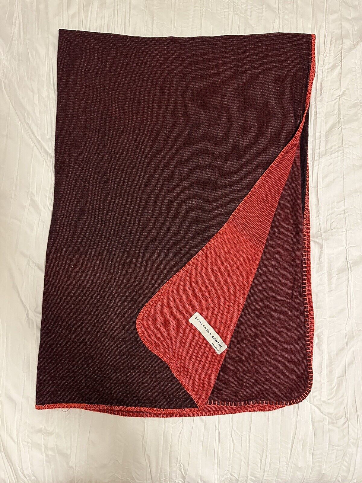Collectable Qantas In-flight Blanket Red/Charcoal RARE By David Caon Design HTF