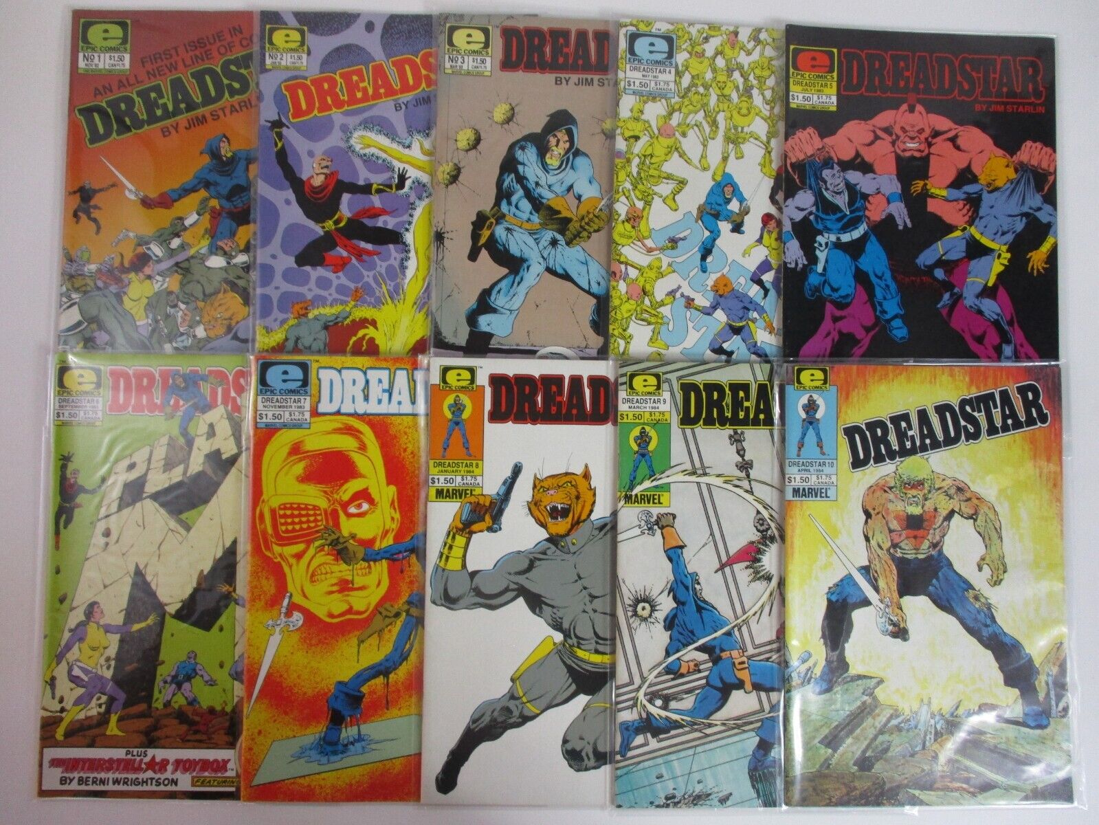 Epic Comics DREADSTAR 10x Issues #1-10 Excellent