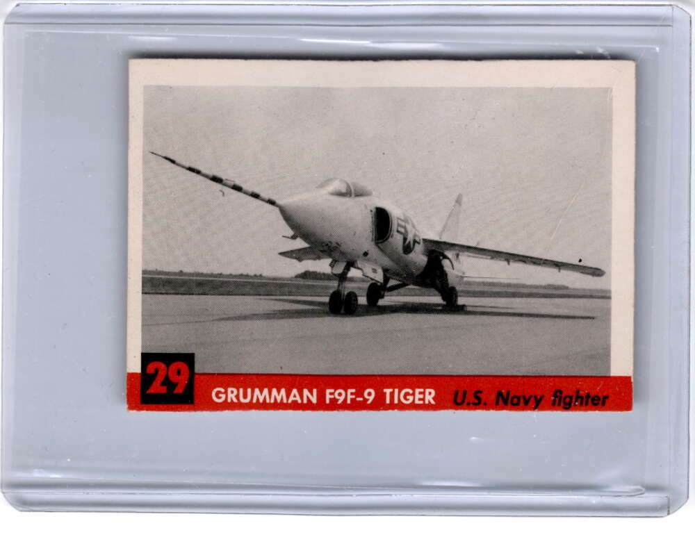 1956 Topps Jets #29 GRUMMAN F9F-9 TIGER U.S. NAVY FIGHTER EX 