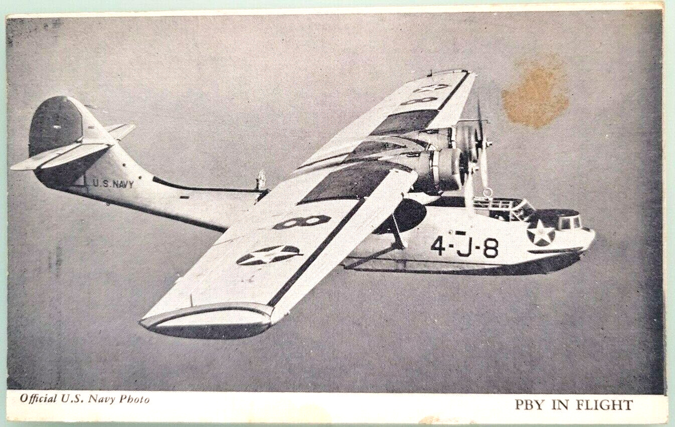 PBY IN FLIGHT U.S. Navy WWII Official Photo U.S. Vintage 1940s
