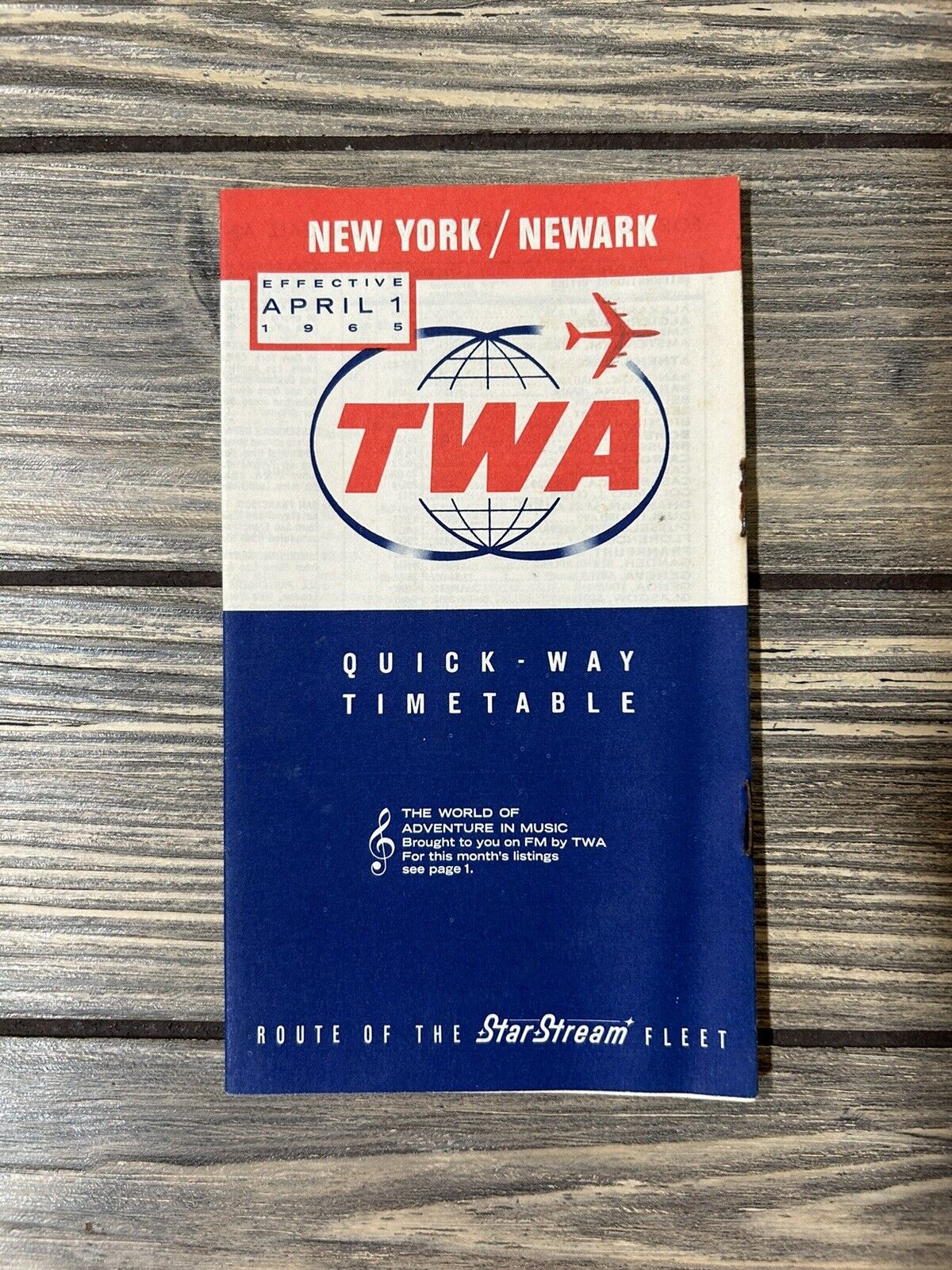 Vintage April 1 1965 TWA Quick Way Timetable Brochure Pamphlet New York Newark G
