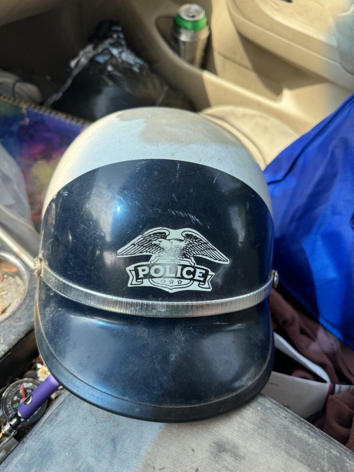 Vintage Police Helmet Chips EUC
