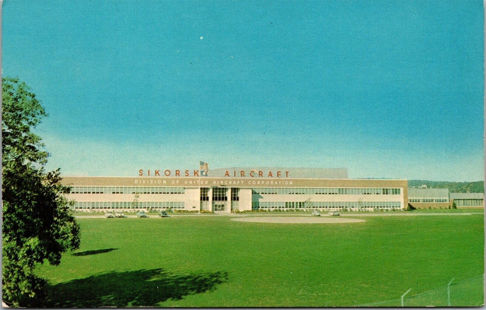 Vtg Stratford Connecticut CT Sikorsky Aircraft Plant on Merrit Parkway Postcard