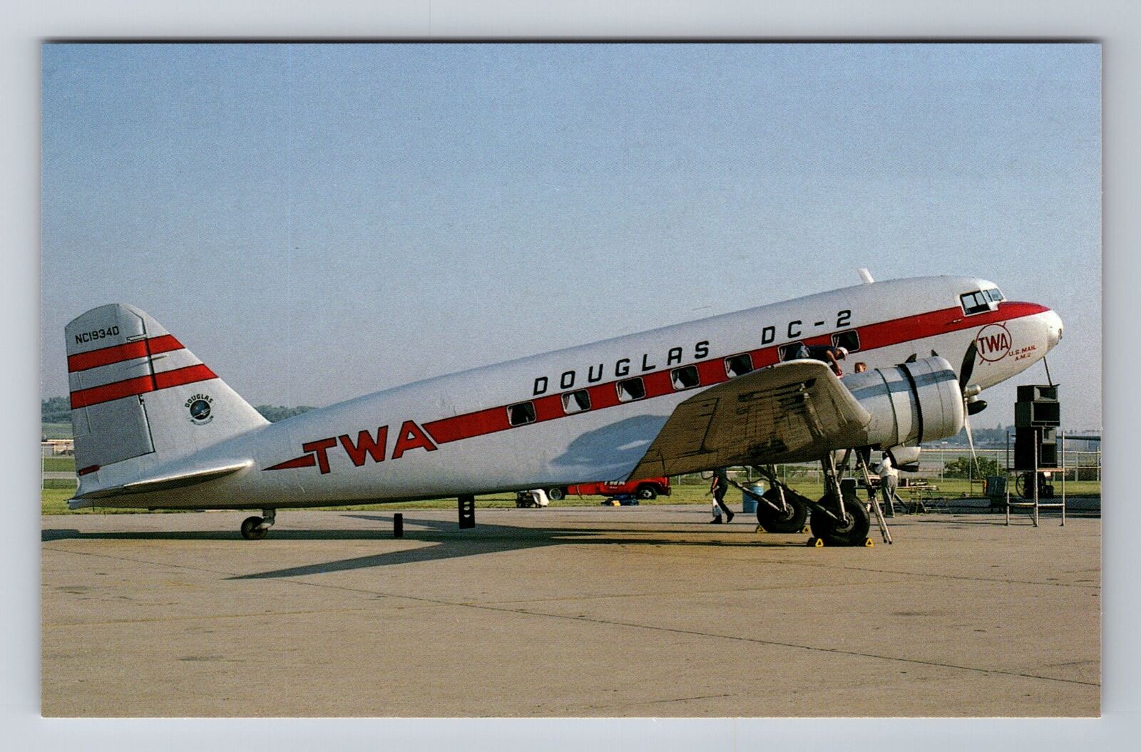 St Louis MO-Missouri, Douglas DC-2 Plane Transportation Antique Vintage Postcard
